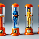 **

"Evolution of Capsule PlaModels: A nostalgic display contrasting simple, vintage plastic capsule toys alongside highly detailed, modern models. Showcasing advancements in material quality and design complexity over time."

**