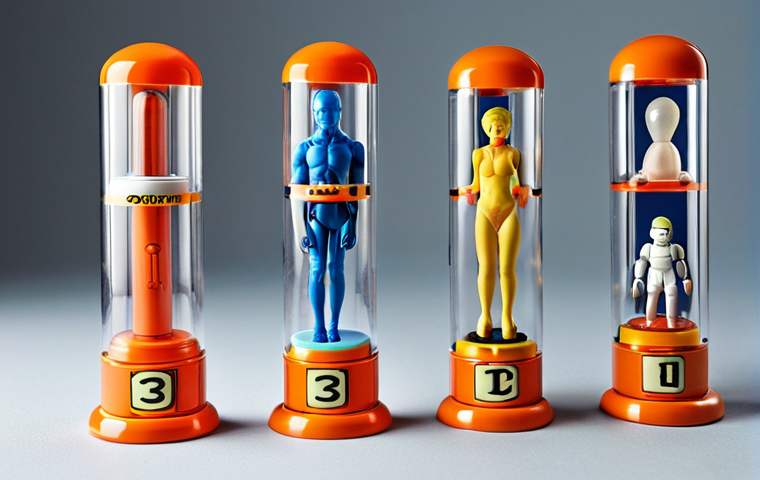 **
"Evolution of Capsule PlaModels: A nostalgic display contrasting simple, vintage plastic capsule toys alongside highly detailed, modern models. Showcasing advancements in material quality and design complexity over time."
**